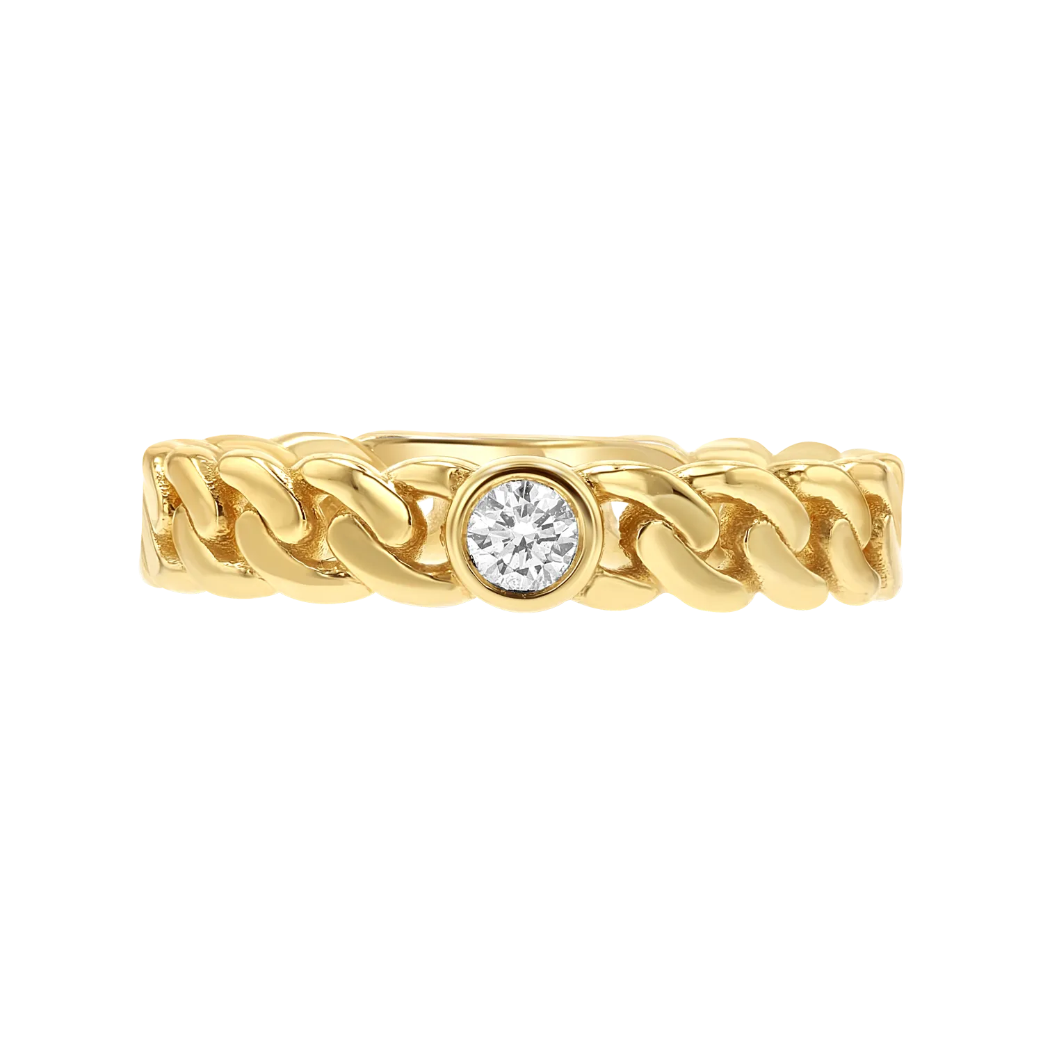 Diamond Solitaire Cuban Link Ring