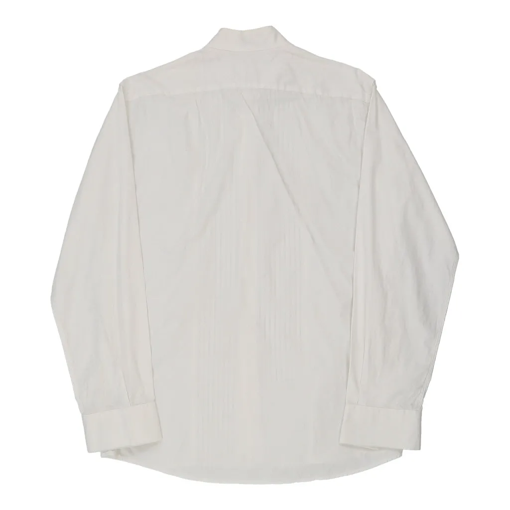 Dress Shirt Single Cuff Winged Collar Valentino Marini Shirt - Medium White Cotton