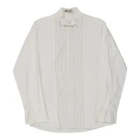 Dress Shirt Single Cuff Winged Collar Valentino Marini Shirt - Medium White Cotton