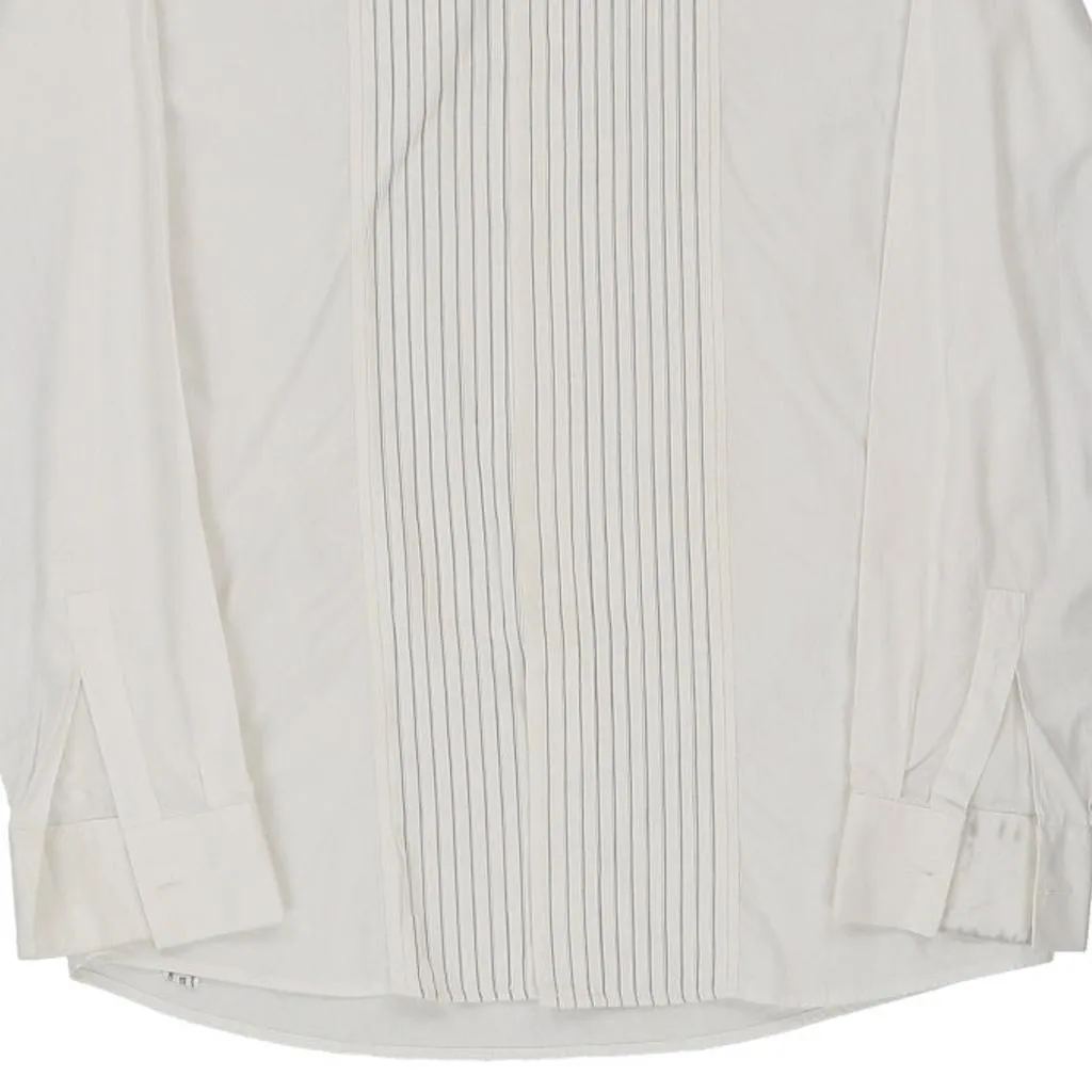 Dress Shirt Single Cuff Winged Collar Valentino Marini Shirt - Medium White Cotton