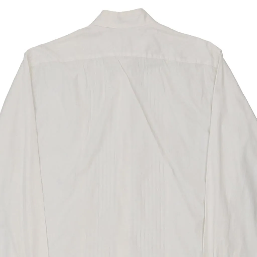 Dress Shirt Single Cuff Winged Collar Valentino Marini Shirt - Medium White Cotton