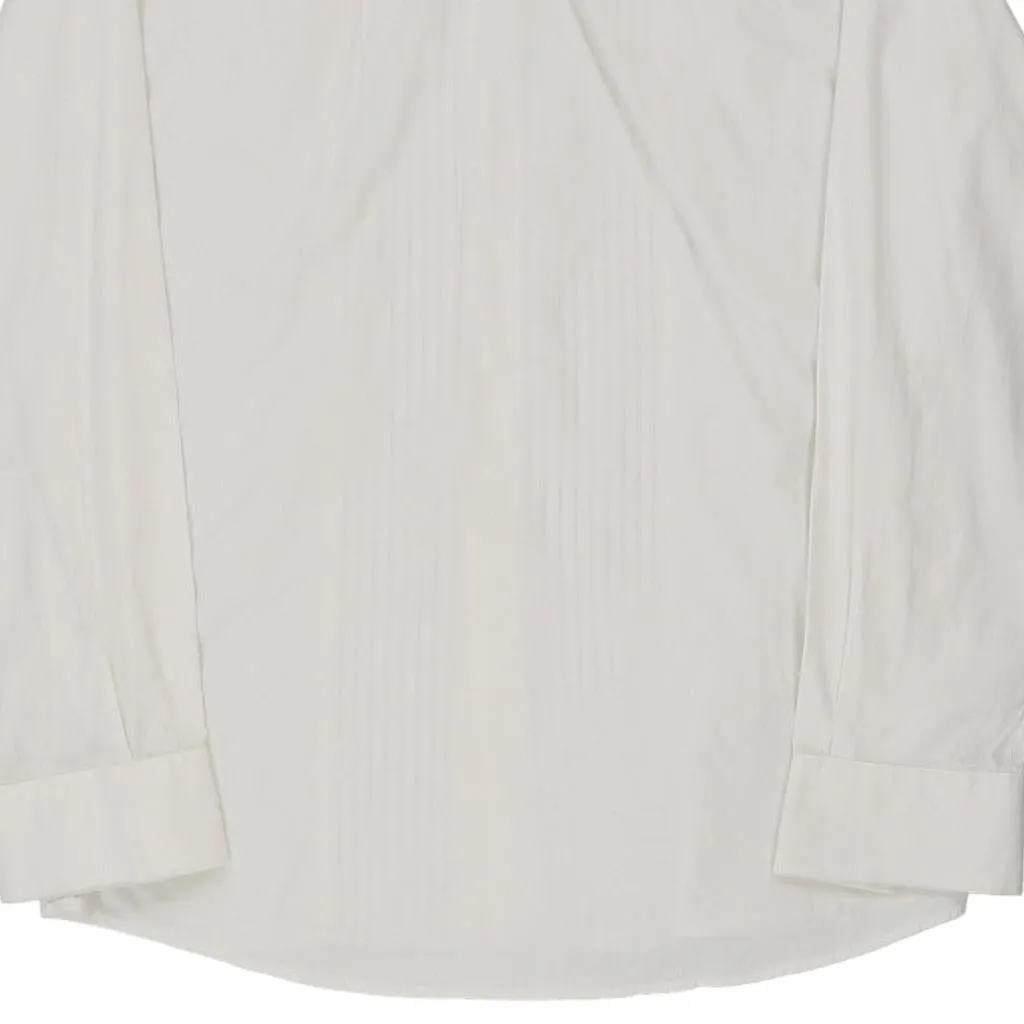 Dress Shirt Single Cuff Winged Collar Valentino Marini Shirt - Medium White Cotton