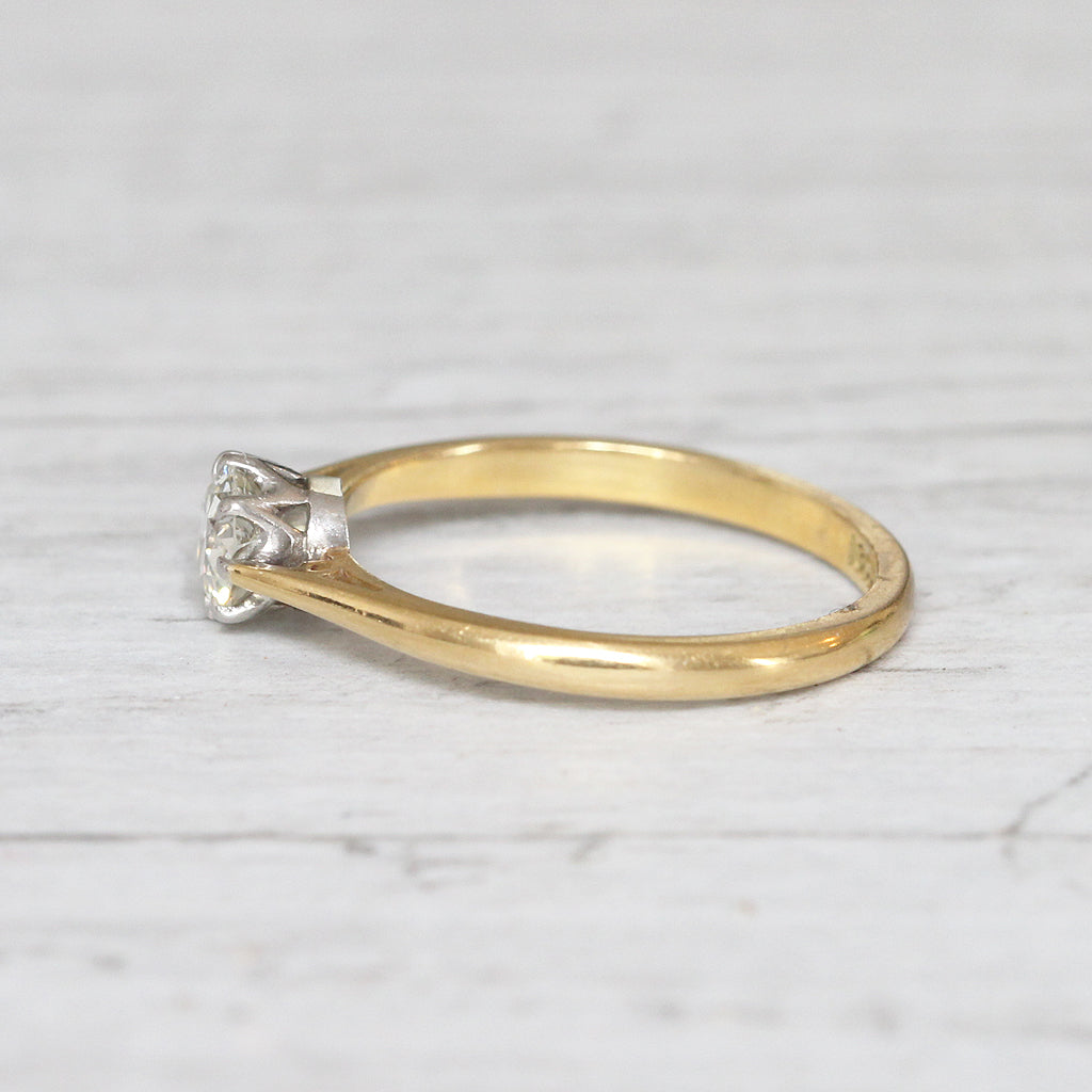 Edwardian 0.52 Carat Old European Cut Diamond Solitaire