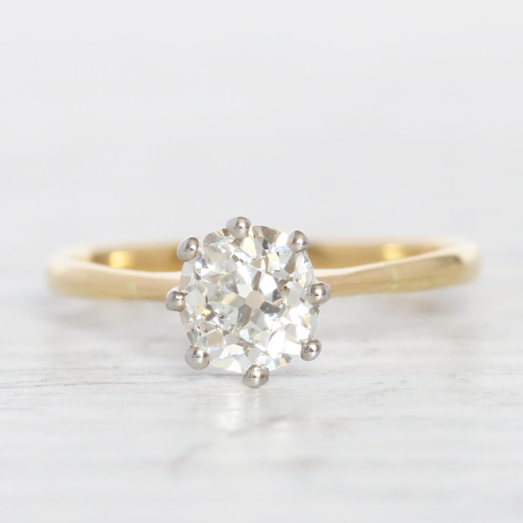 Edwardian 0.85 Carat Old Mine Cut Diamond Solitaire