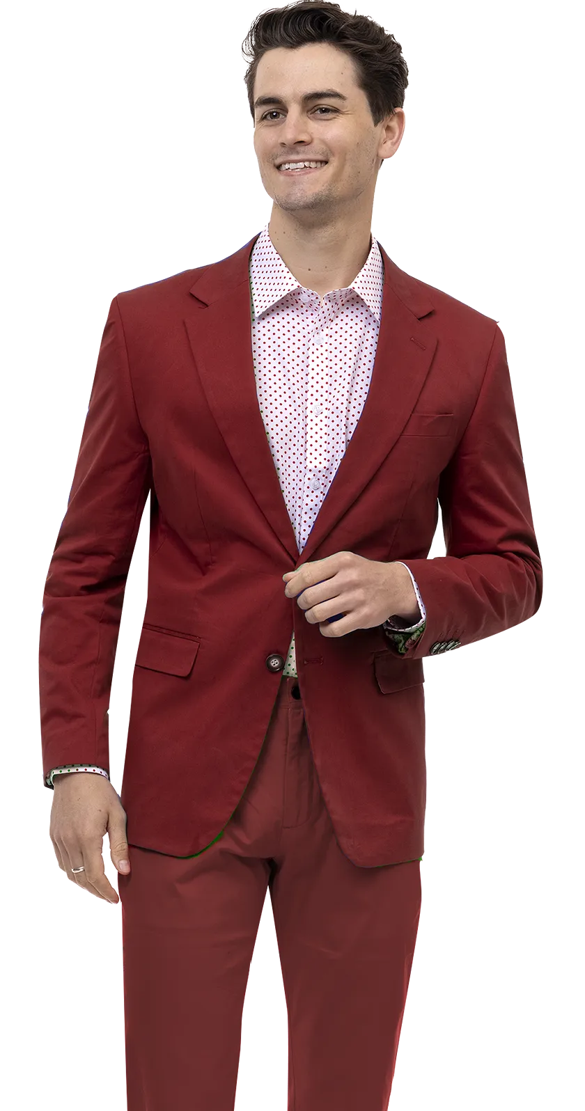 EJ Samuel Burgundy Solid Chino Blazer CHJ01