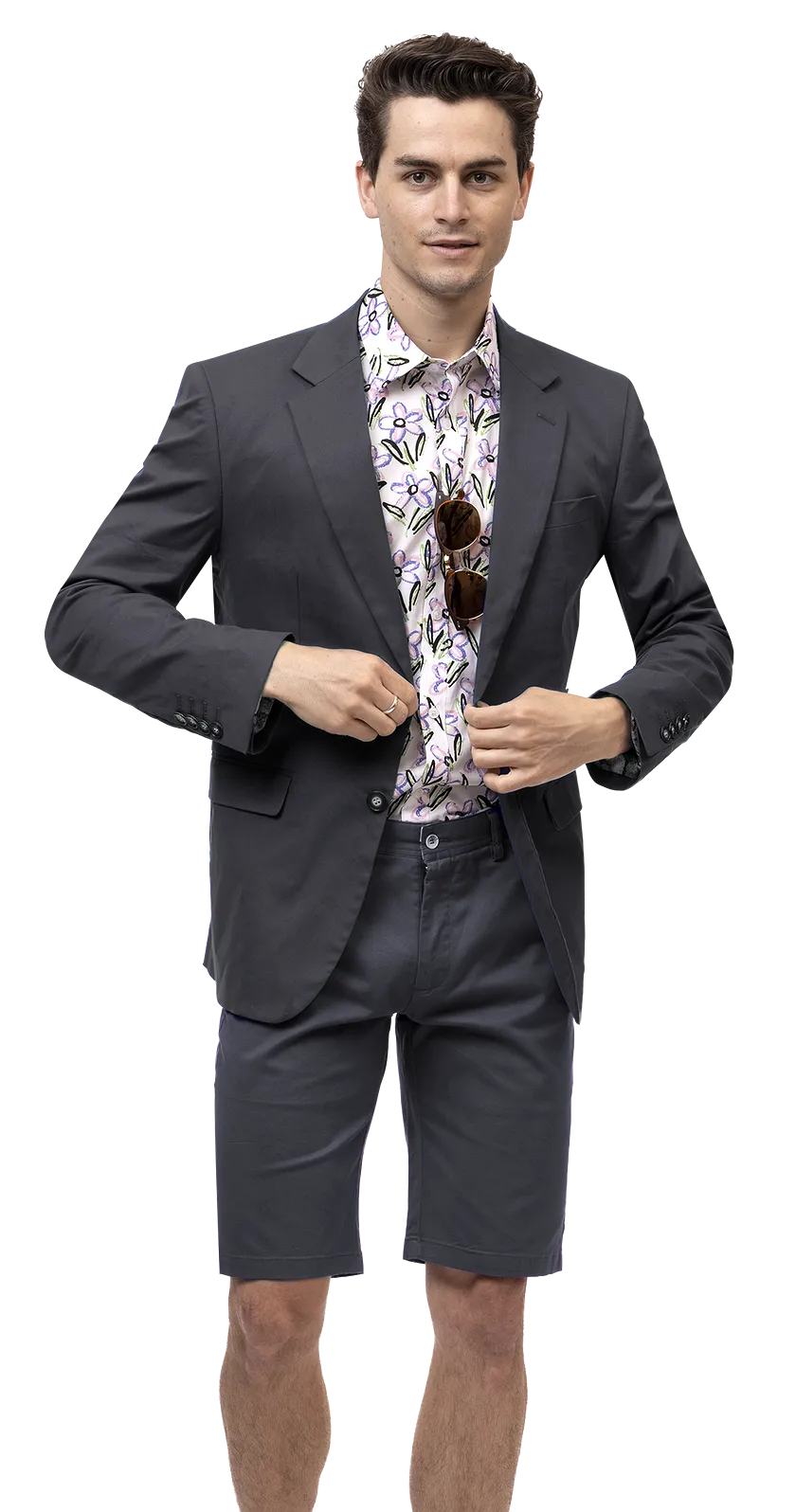 EJ Samuel Charcoal Solid Chino Blazer CHJ01