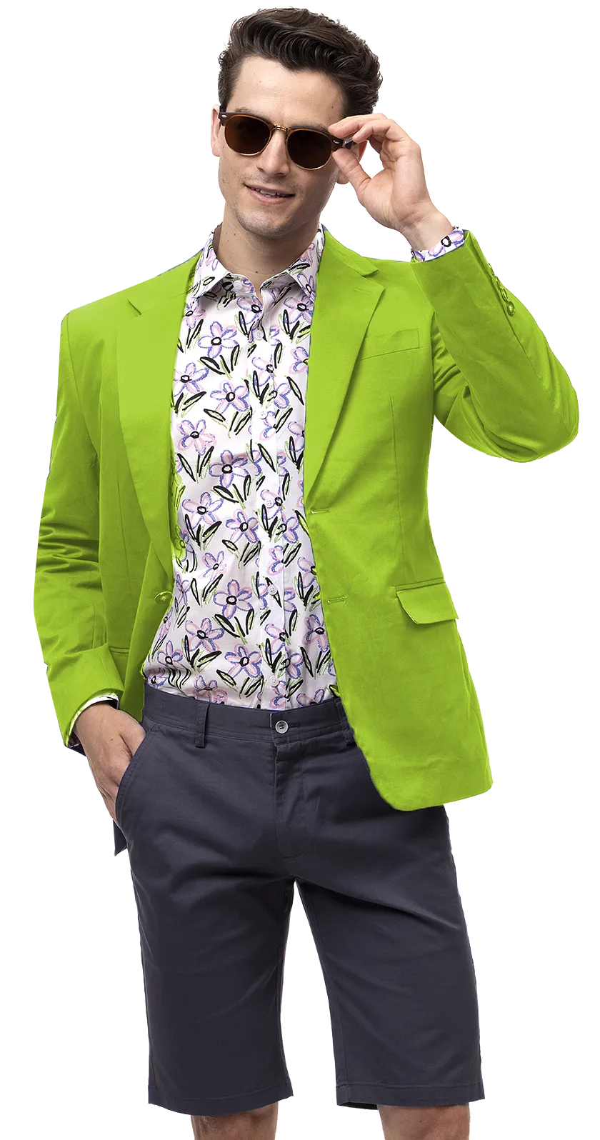 EJ Samuel Lime Solid Chino Blazer CHJ01