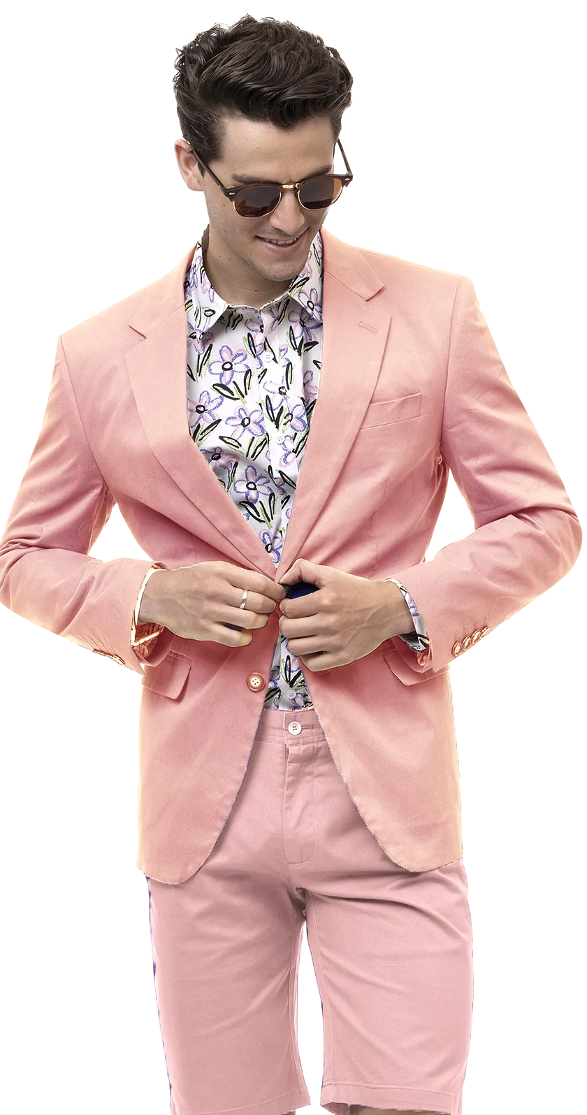 EJ Samuel Pink Solid Chino Blazer CHJ01