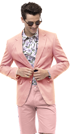 EJ Samuel Pink Solid Chino Blazer CHJ01