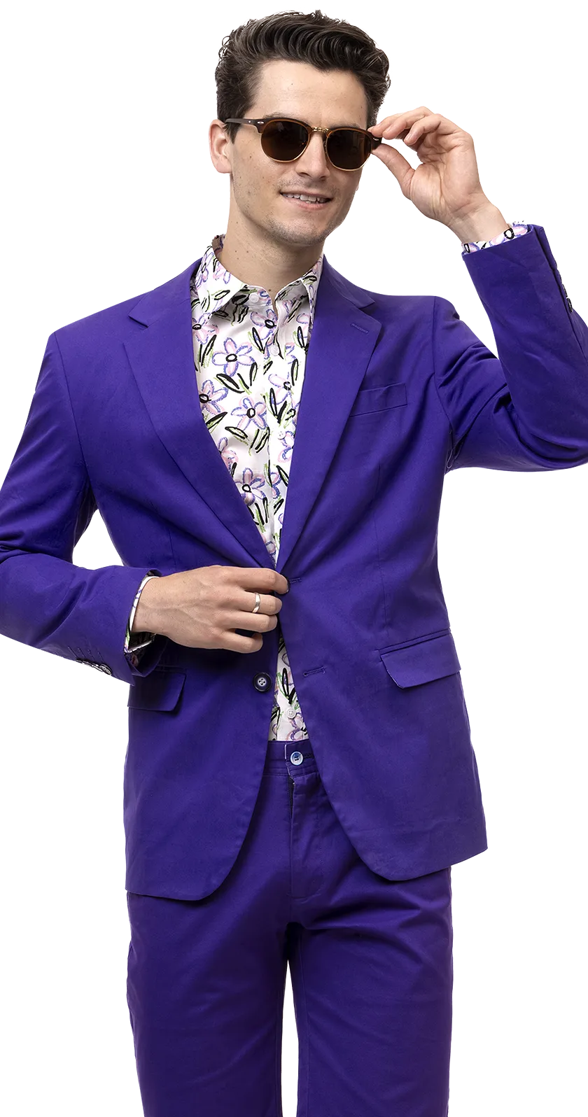 EJ Samuel Purple Solid Chino Blazer CHJ01