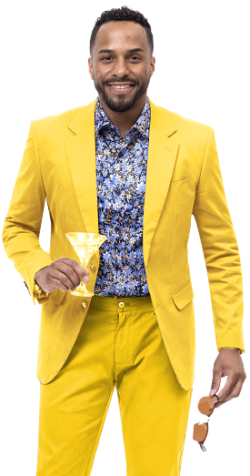 EJ Samuel Yellow Solid Chino Blazer CHJ01