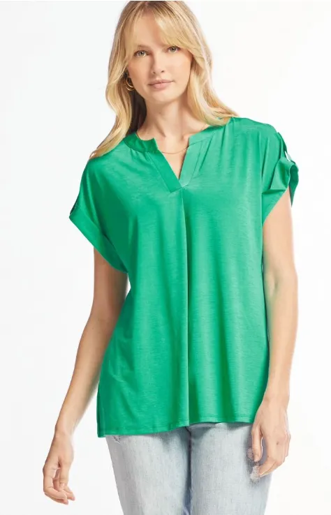 Figure It Out Top Short Sleeve - Emerald