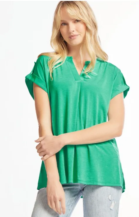 Figure It Out Top Short Sleeve - Emerald