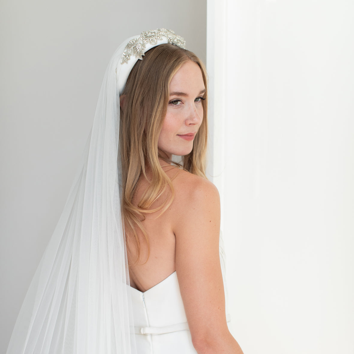 Floris Satin Wedding Headband