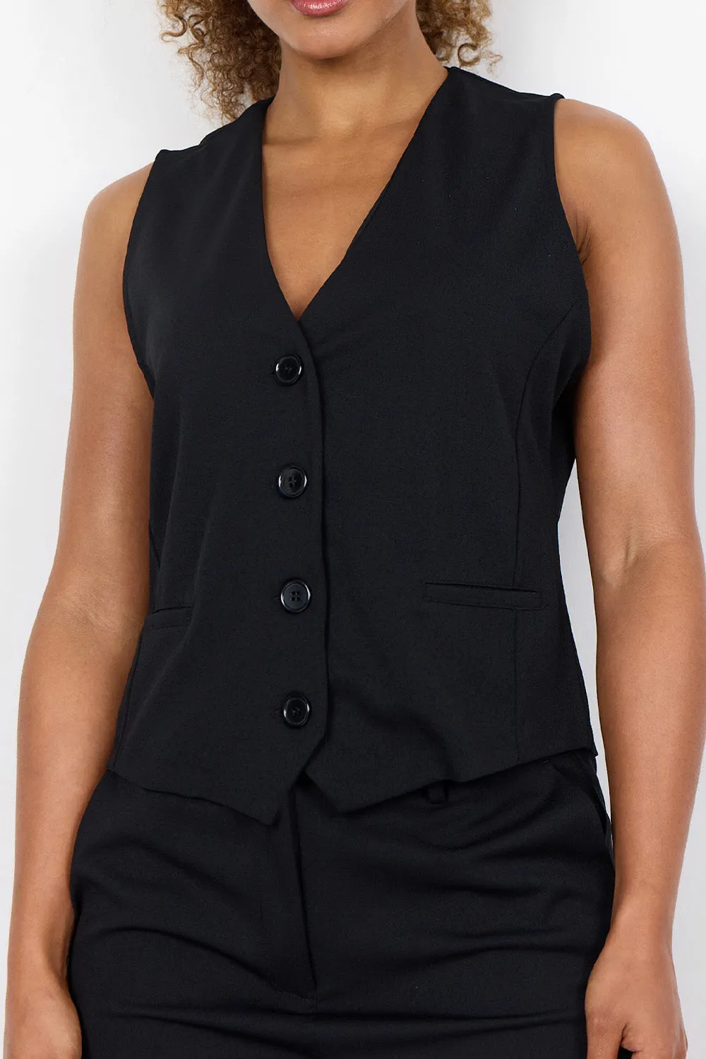 Freya Waistcoat | Black | Vest fra French Laundry