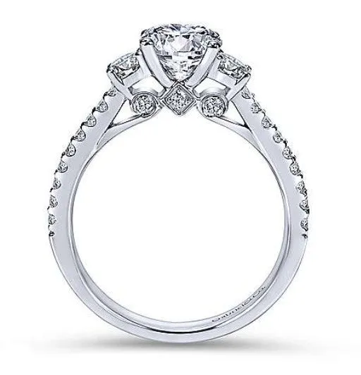 Gabriel Chantal Three Stone Diamond Engagement Ring