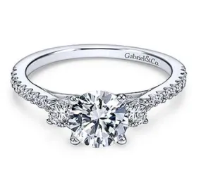 Gabriel Chantal Three Stone Diamond Engagement Ring