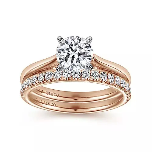 Gabriel Michelle 14K Rose Gold Solitaire Engagement Ring