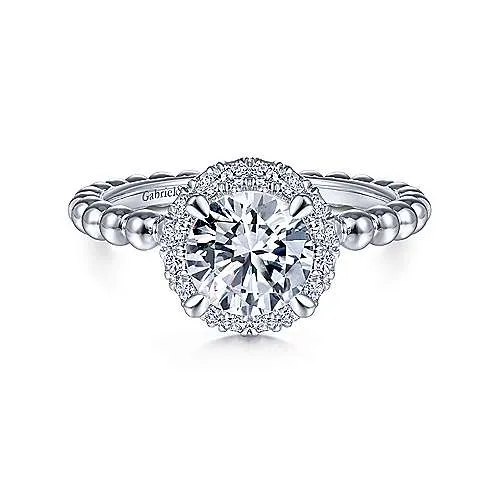 Gabriel Pamina 14K Round Halo Diamond Engagement Ring