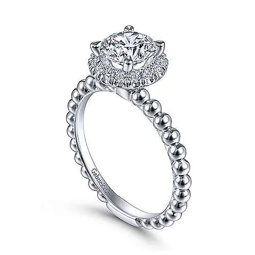 Gabriel Pamina 14K Round Halo Diamond Engagement Ring