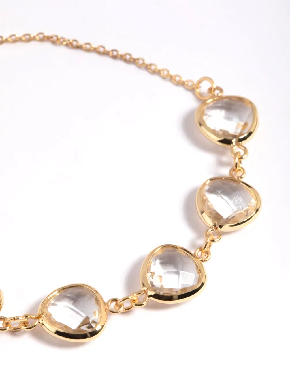 Gold Plated Clear Stone Toggle Bracelet