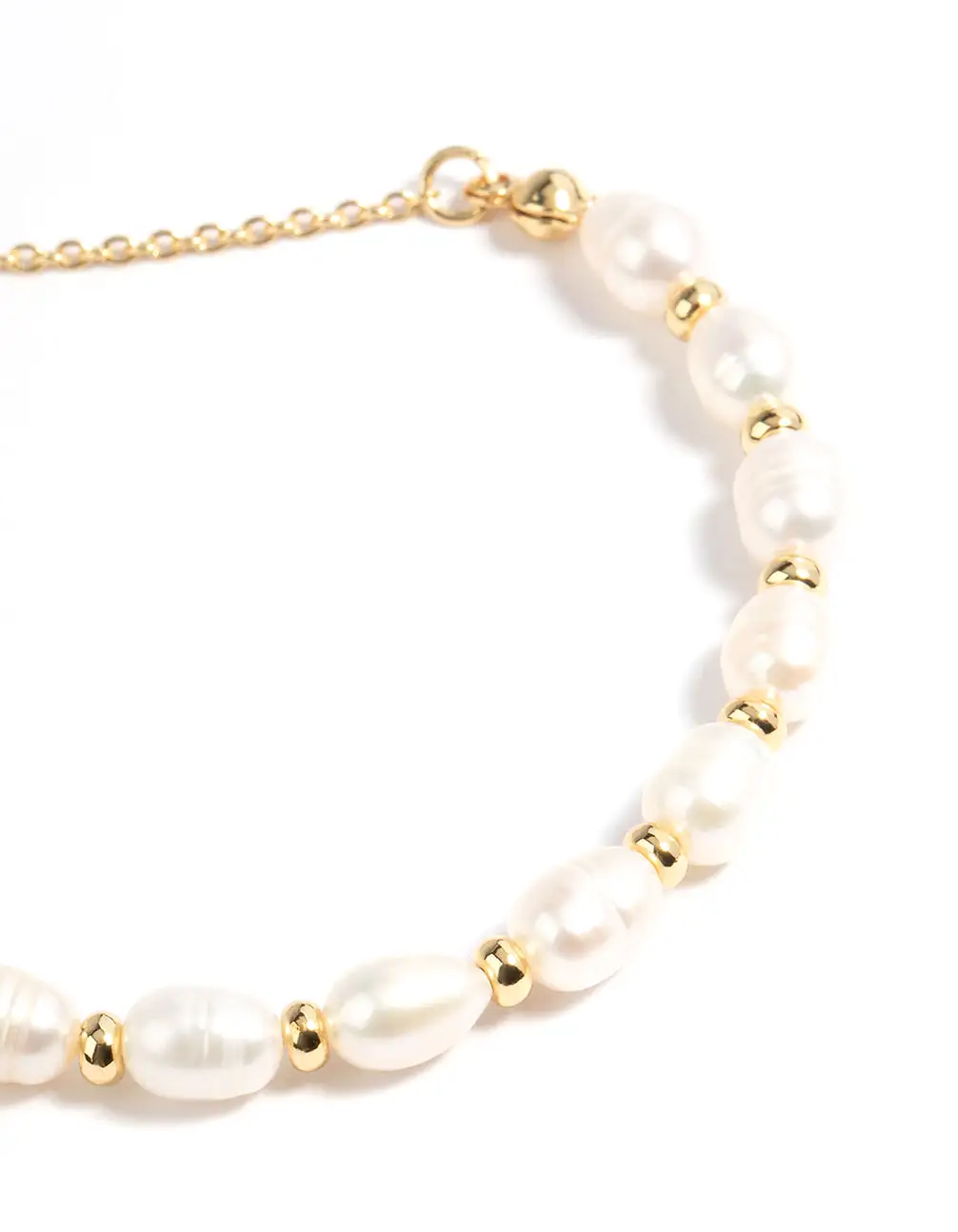 Gold Plated Freshwater Pearl Chain Toggle Bracelet