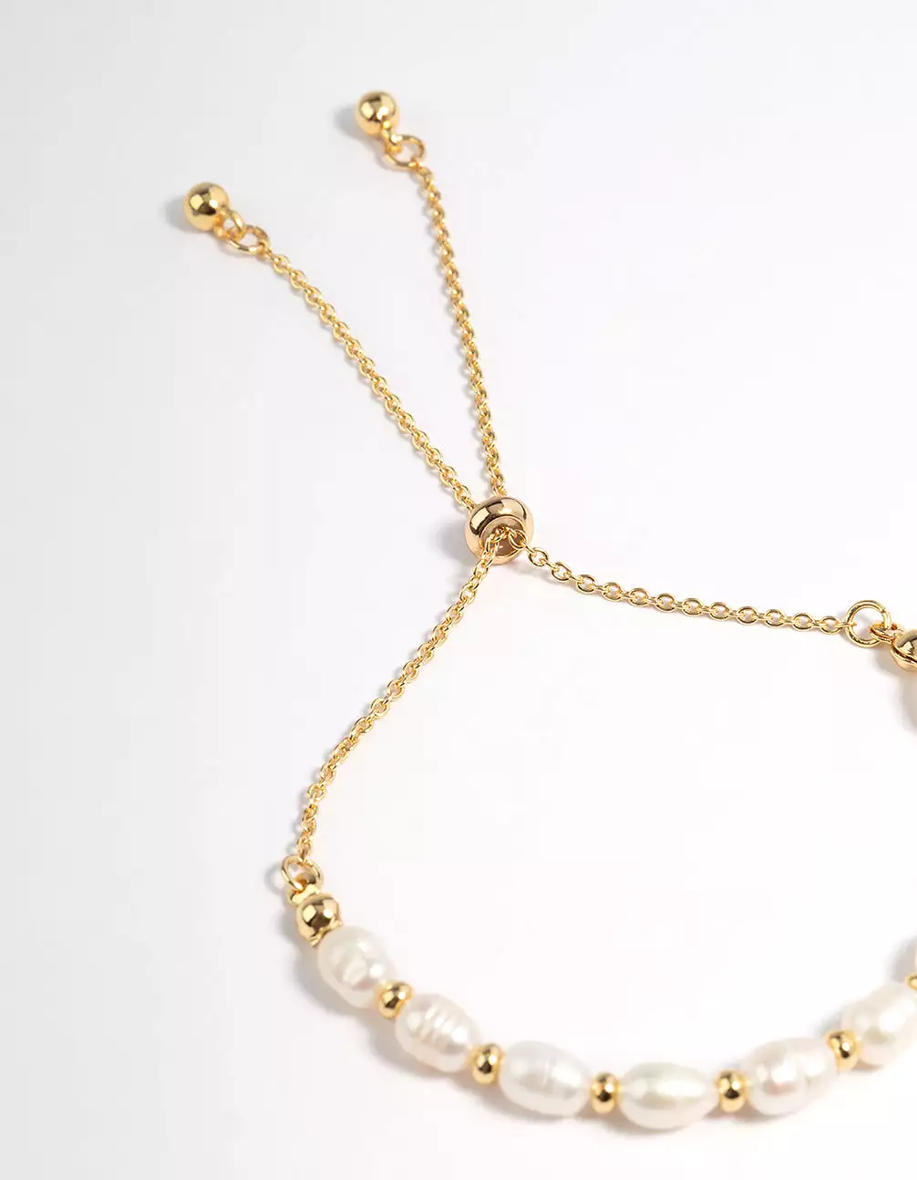 Gold Plated Freshwater Pearl Chain Toggle Bracelet