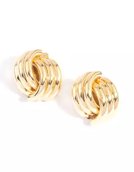 Gold Plated Knotted Stud Earrings