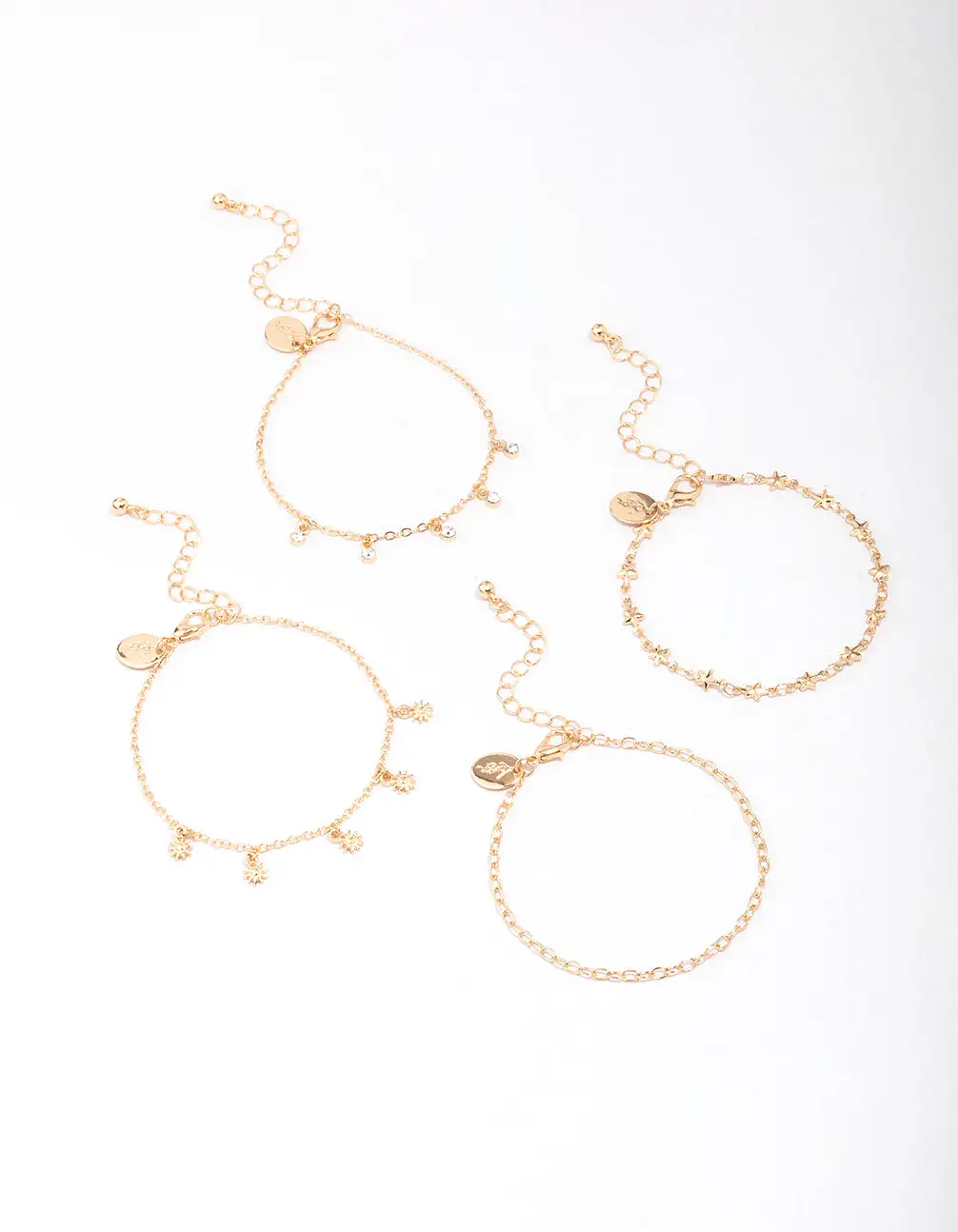 Gold Star Dangle Bracelet 4-Pack