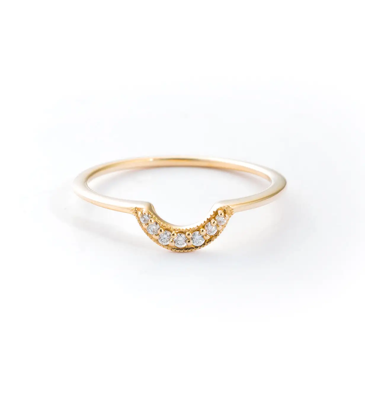 Gold Tiny Crescent Ring