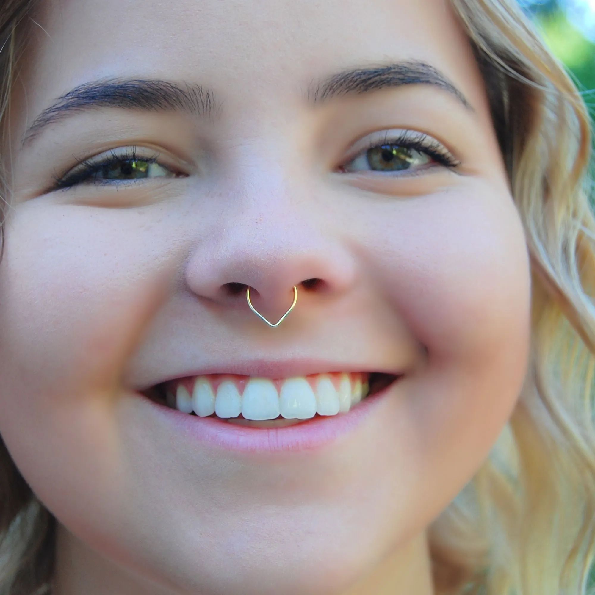 Gold V Septum or Nose Ring