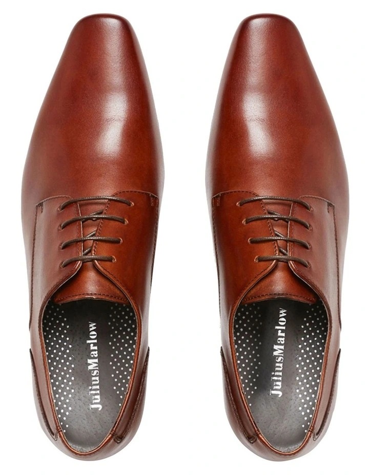 Grand Plain Derby Lace Up Formal Dress Shoe in Tan