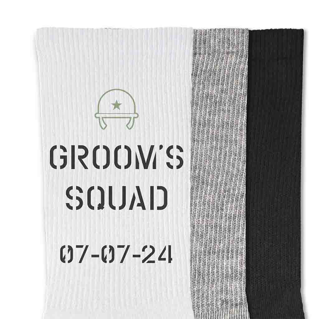 Groom’s Squad - Personalized Wedding Socks with Wedding Date