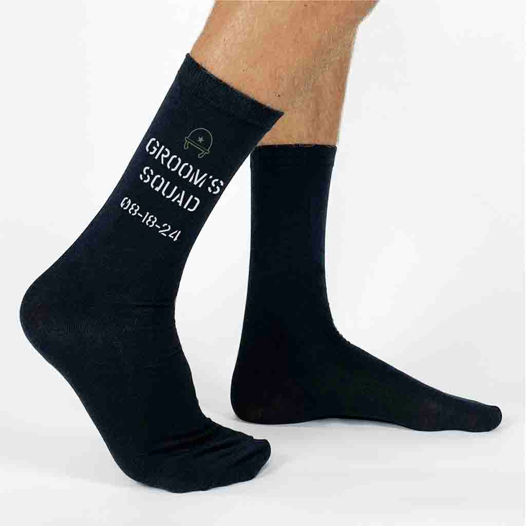 Groom’s Squad - Personalized Wedding Socks with Wedding Date