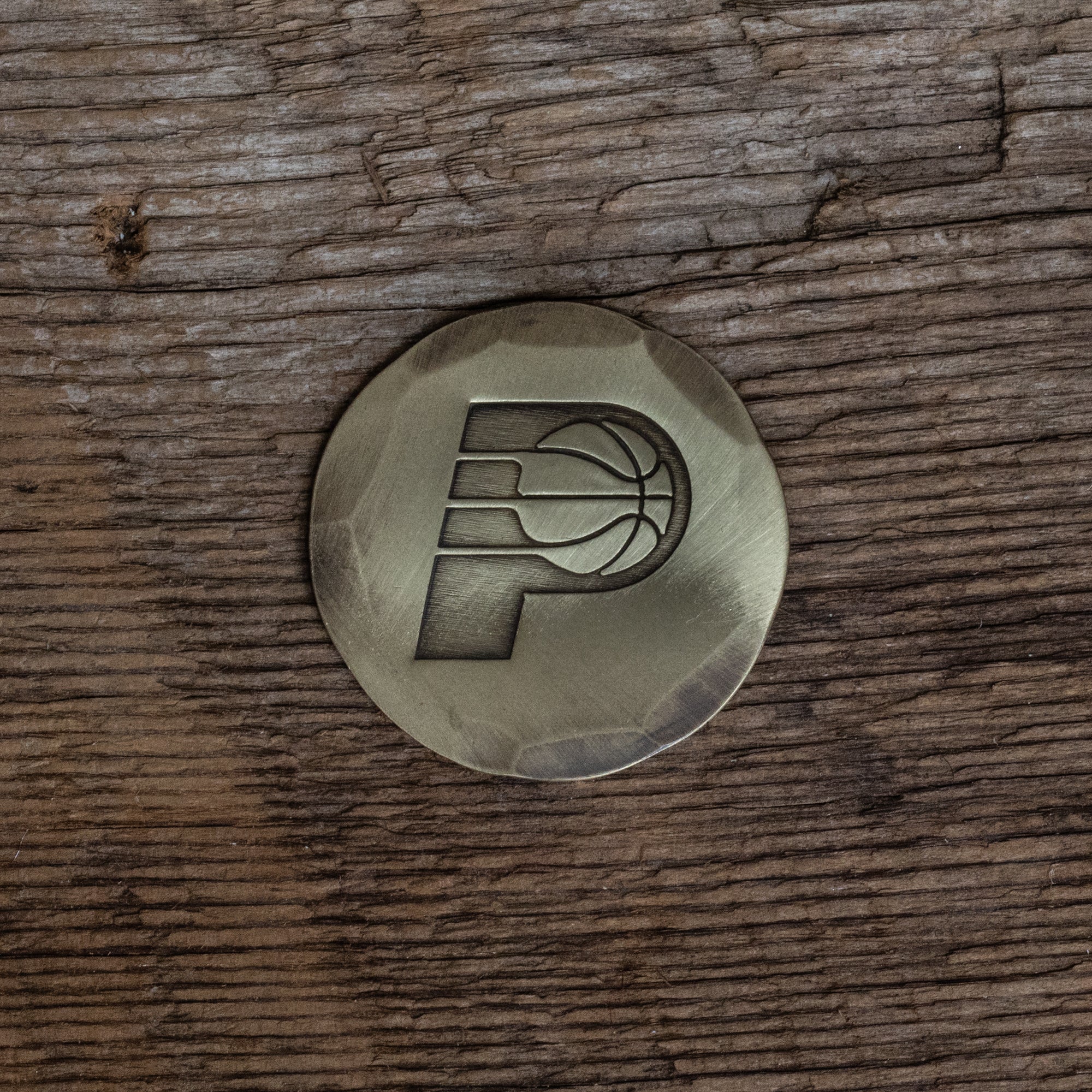 Hand Forged Indiana Pacers Ball Mark - Bronze