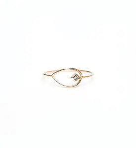 Horizontal Open Tear Princess Diamond Ring