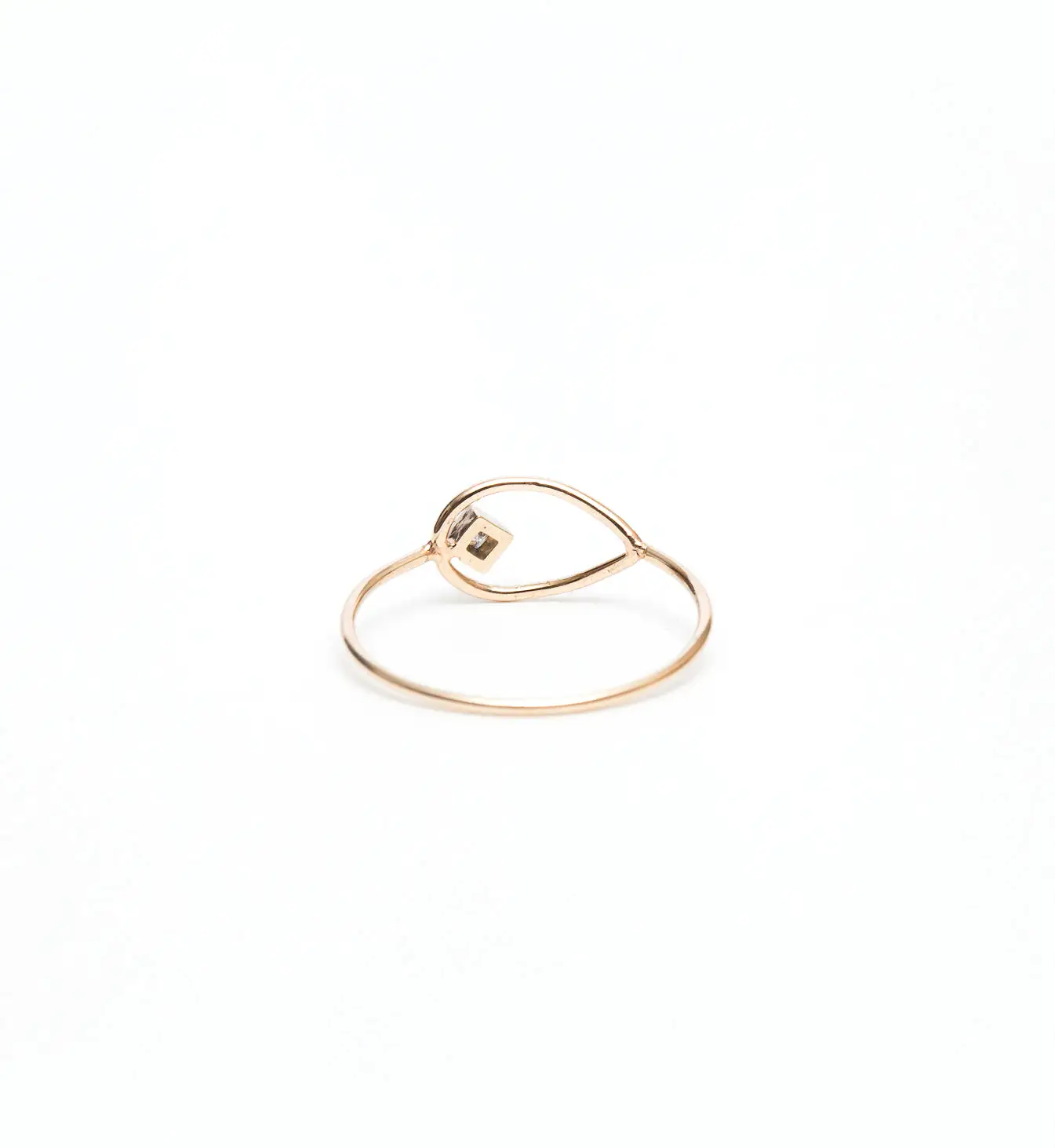 Horizontal Open Tear Princess Diamond Ring