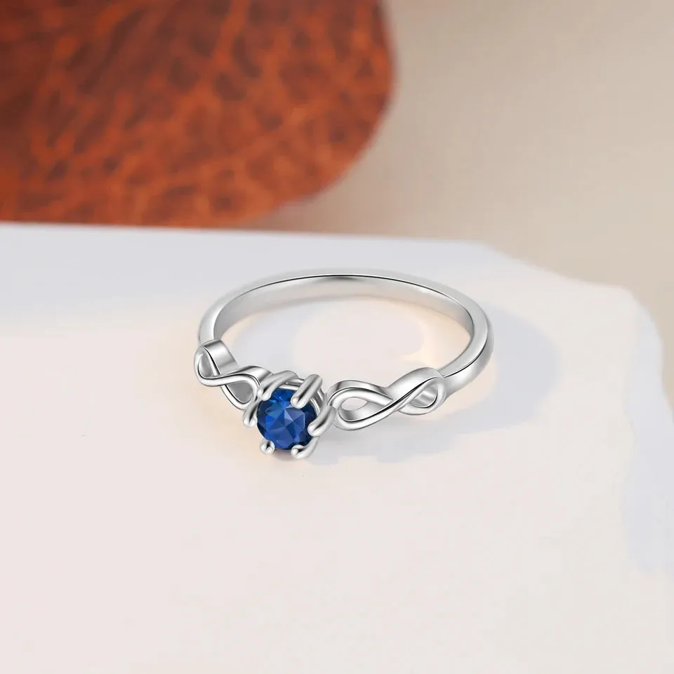 Infinity ring with Birthstone