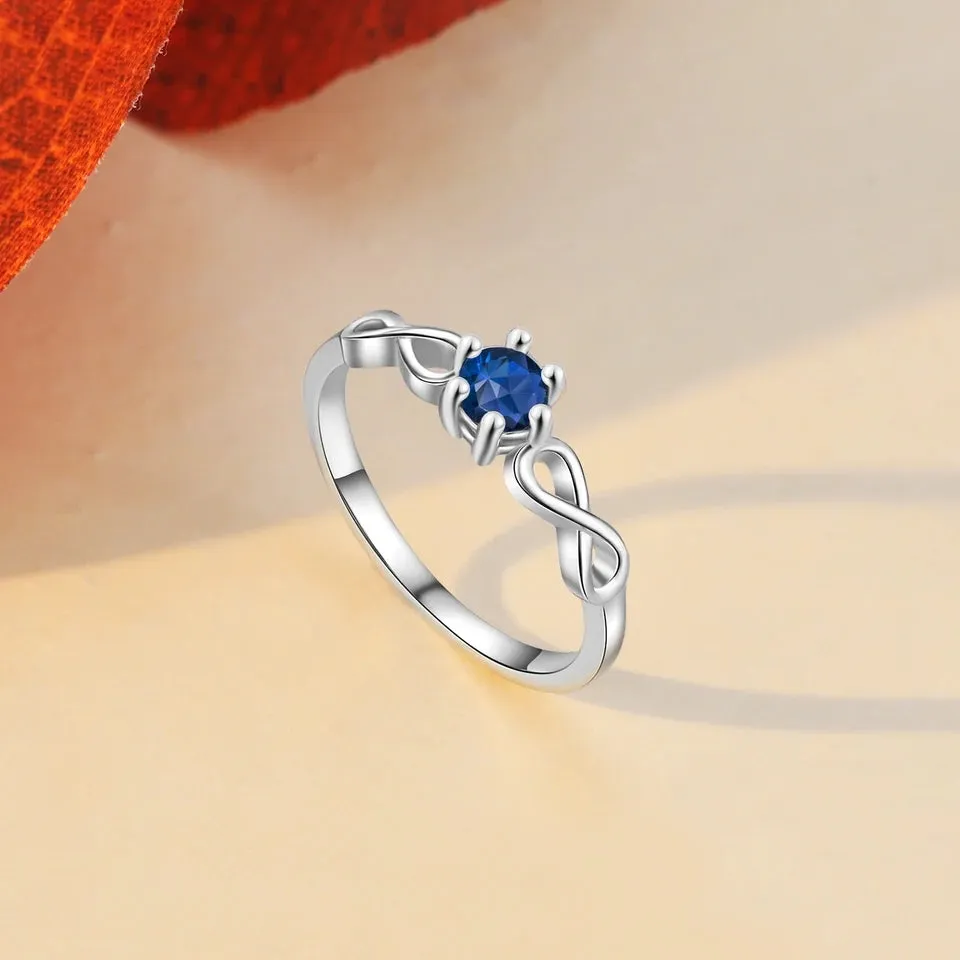 Infinity ring with Birthstone