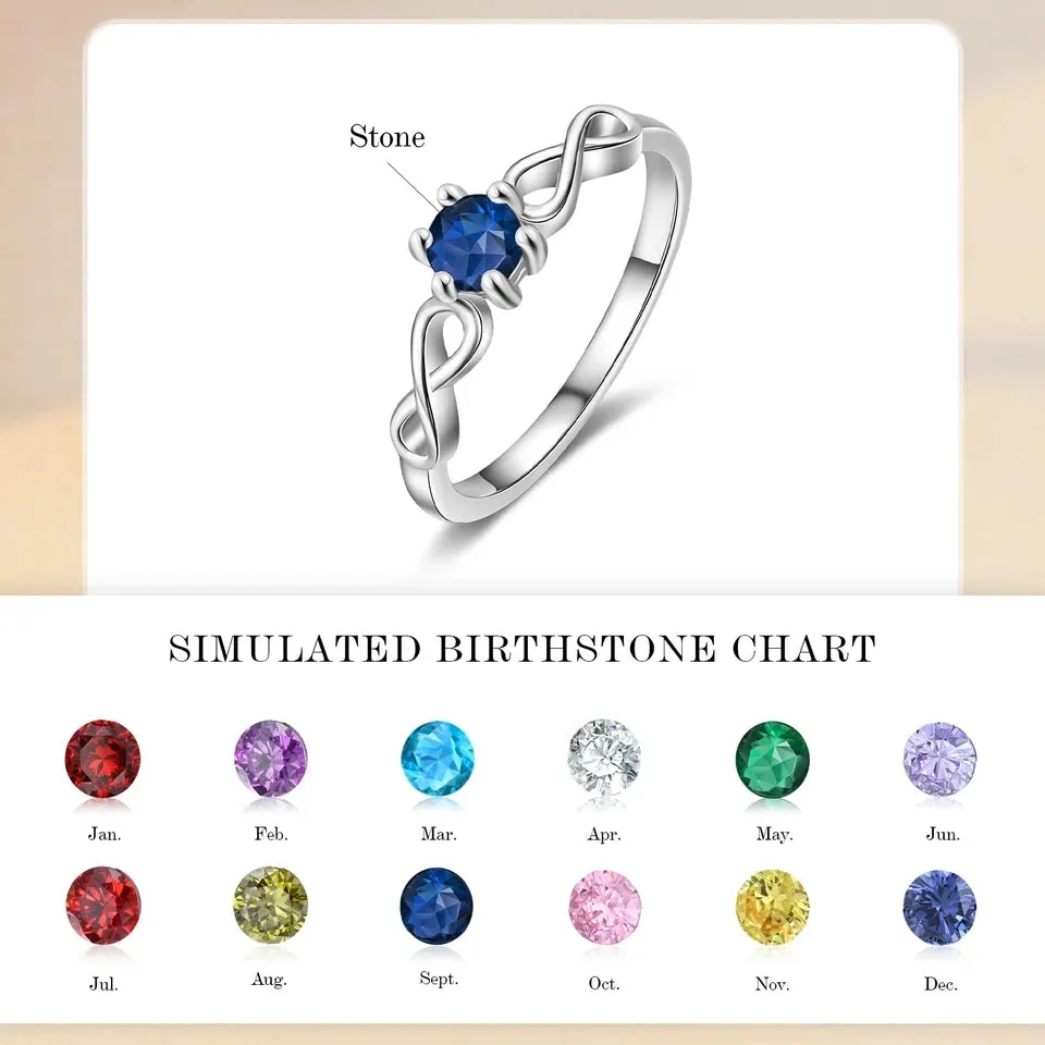 Infinity ring with Birthstone