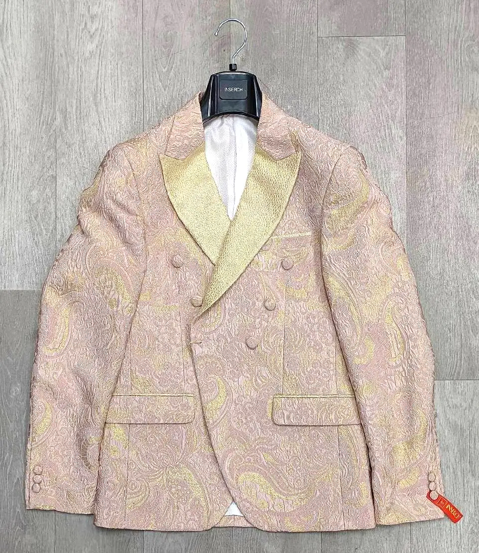 Inserch Paisley Jacquard Blazer  BL206-62 Pink