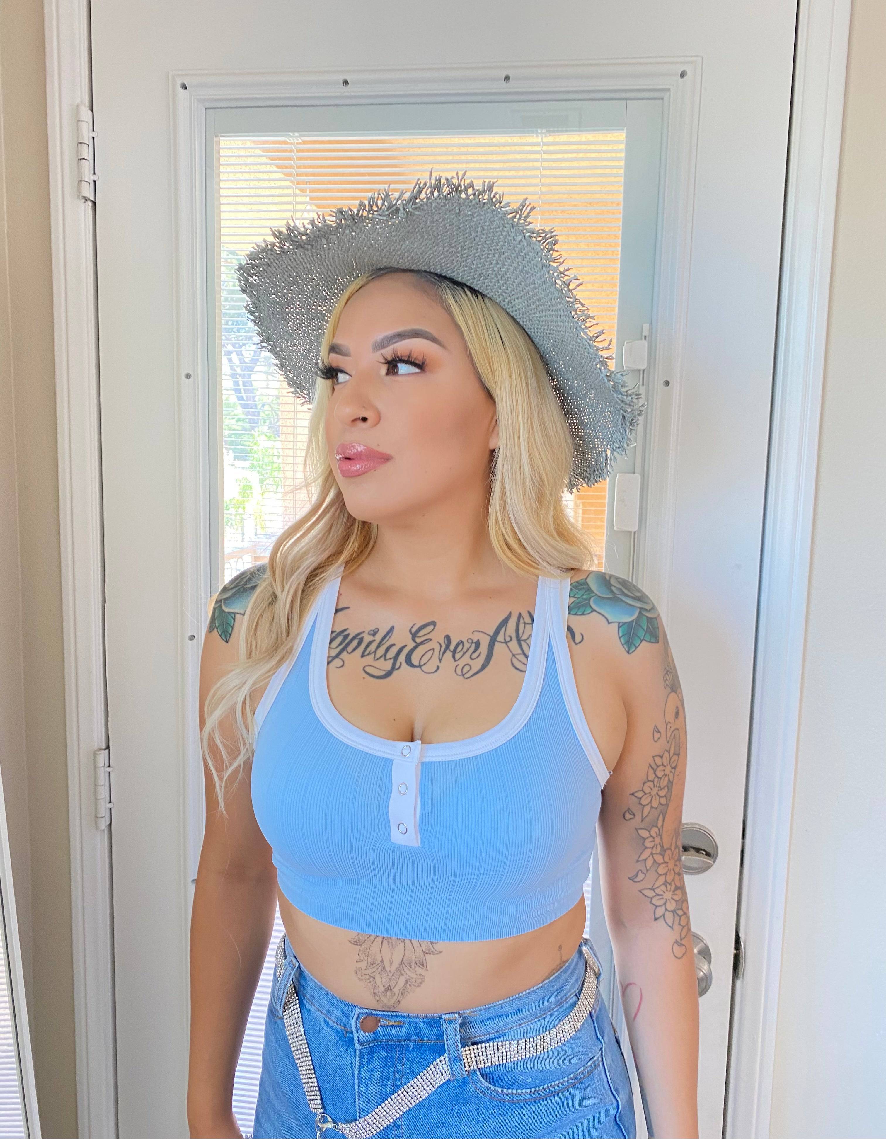 Jade Hottie Baby Blue Crop Top