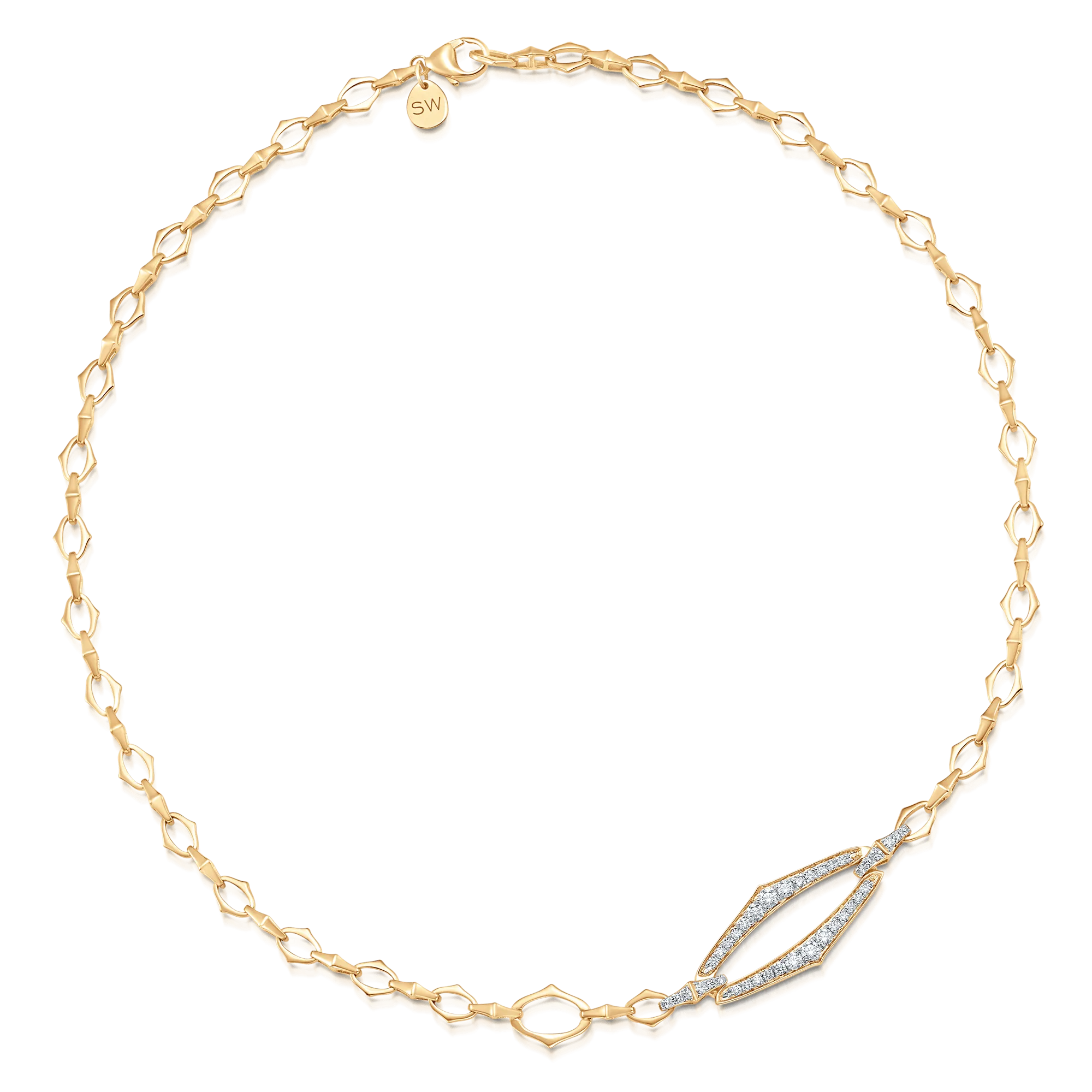 Lucia Outline Gold Necklace