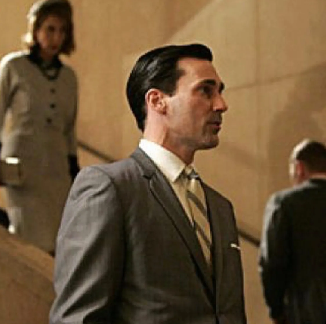 MAD MEN: Donald Draper's French Cufflink White stripe on white Dress Shirt (L)