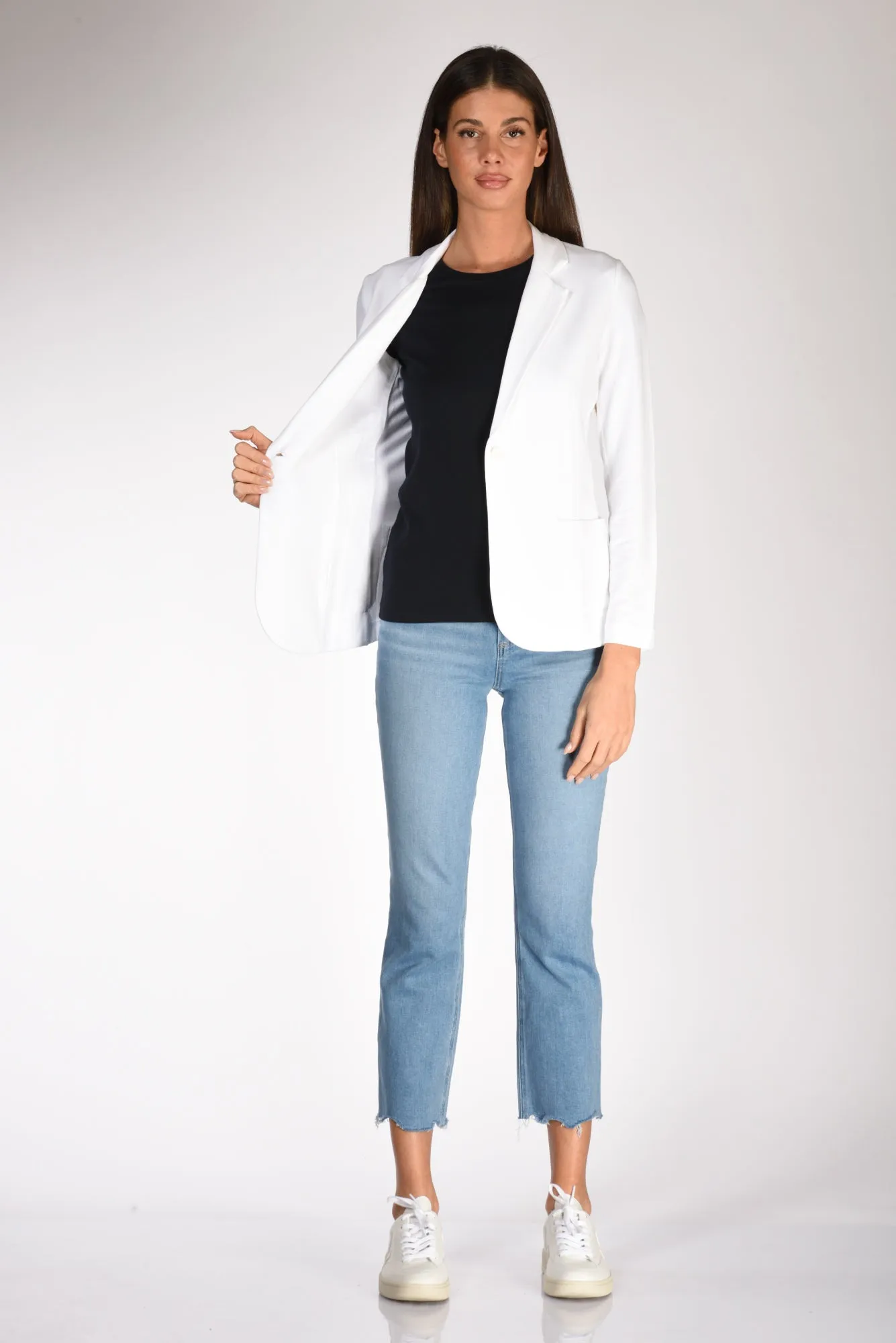 Majestic Filatures Paris Blazer Tessuto Bianco Donna