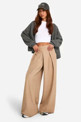 Marl Pleat Front Wide Leg Dress Pants