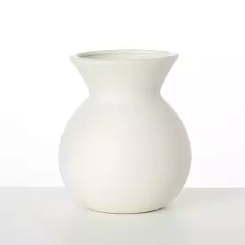 Matte Ivory Hourglass Vase