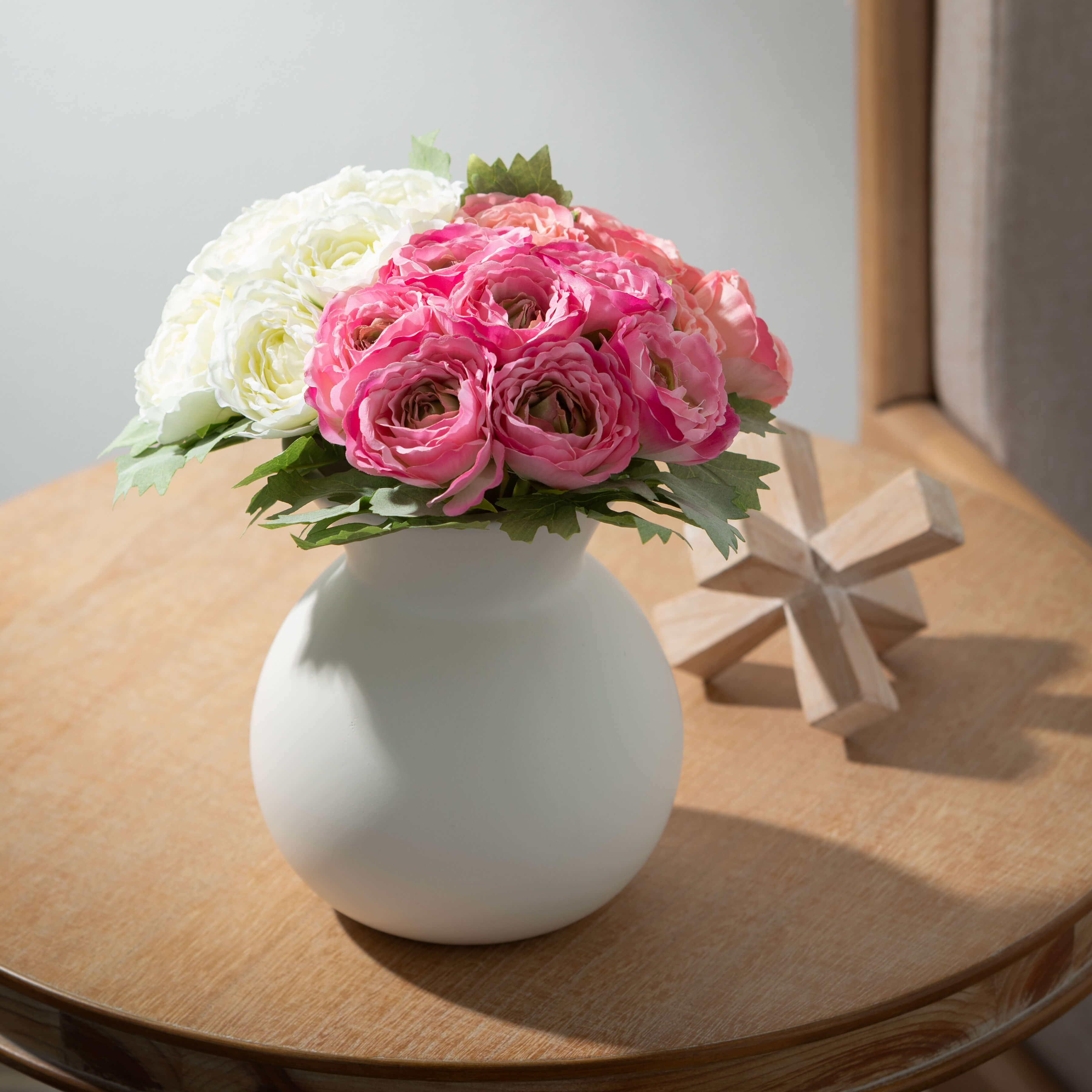 Matte Ivory Hourglass Vase