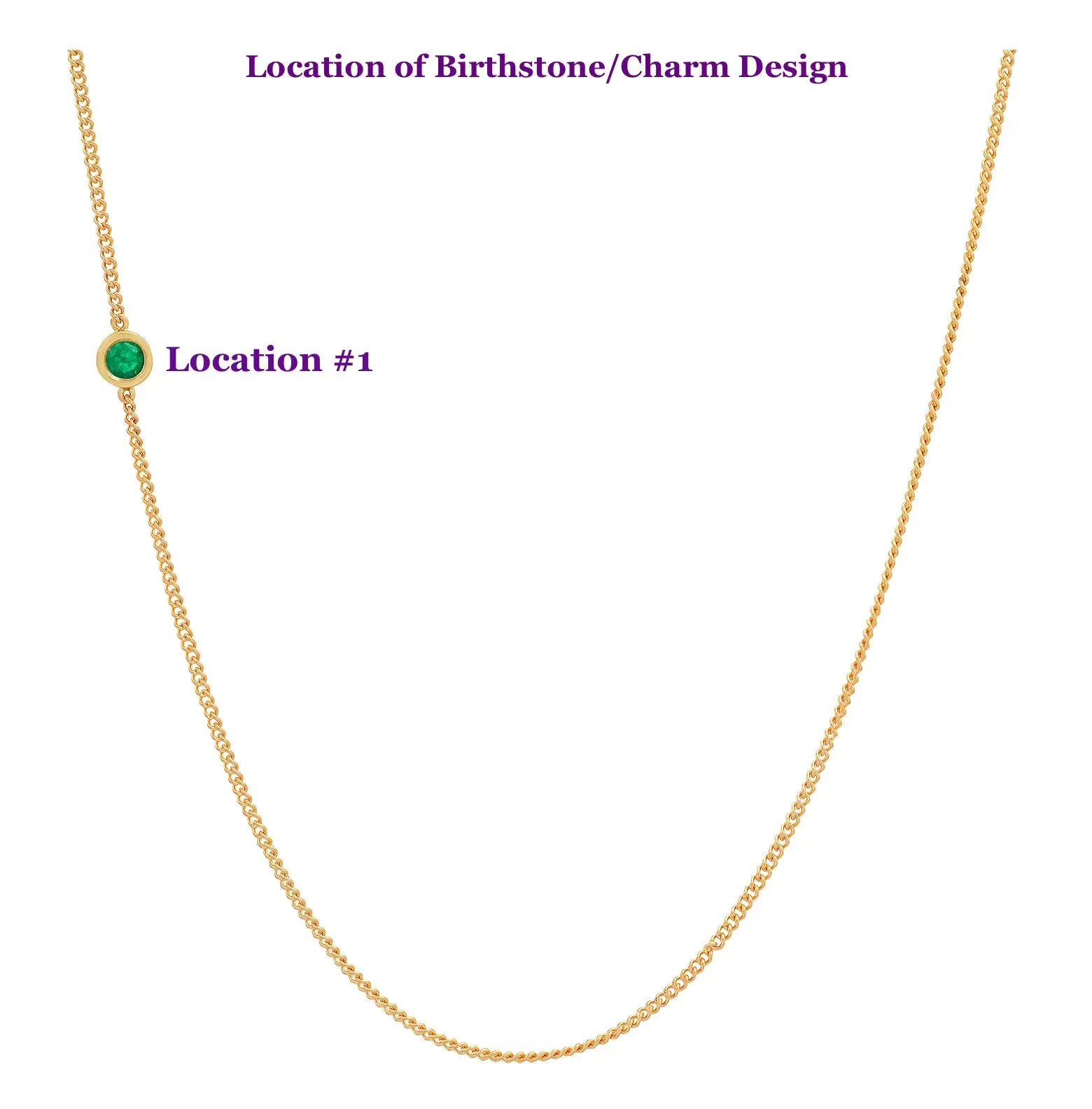 Meaningful Birthstone Curb Chain Necklace