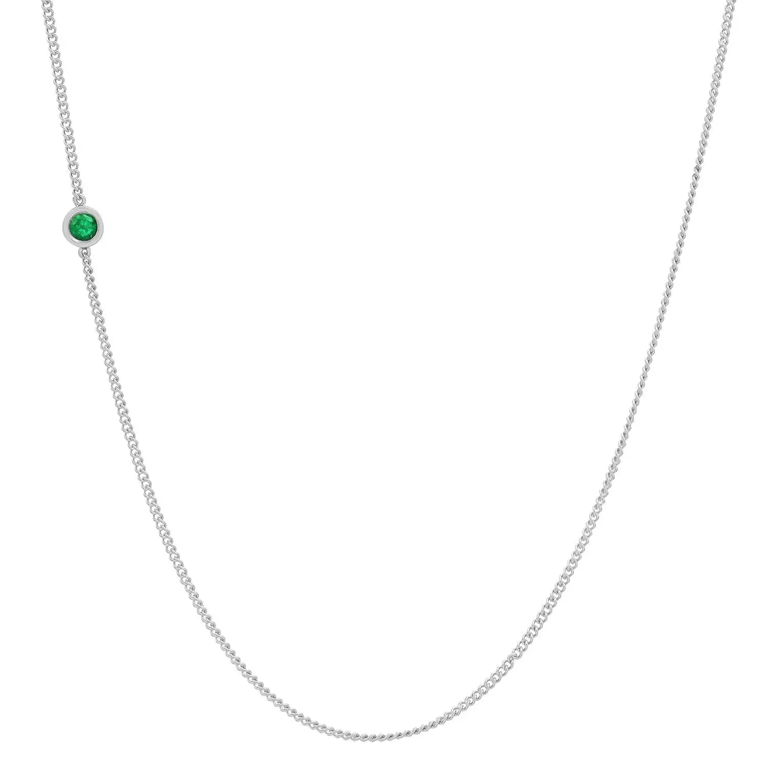 Meaningful Birthstone Curb Chain Necklace